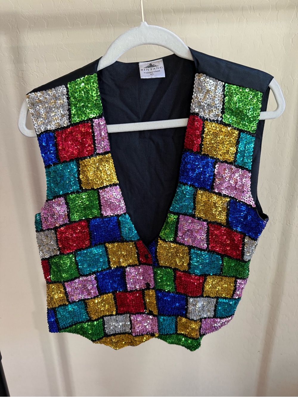 Sequin Patchwork Vest in Multicolor